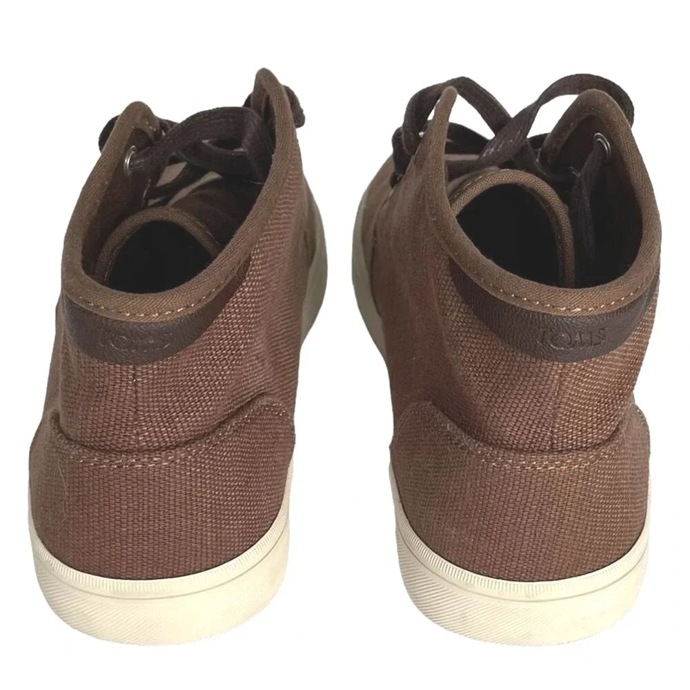TOMS‎ Mens Brown Canvas Chukka Boots Lace Up Casual Shoes Size 7